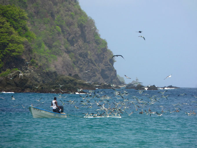 Pescadores en Castara mochilero por trinidad y tobago