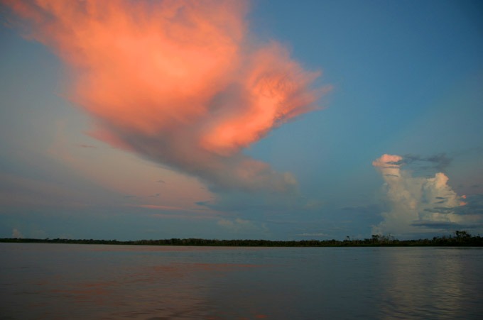 sunset amazon peru