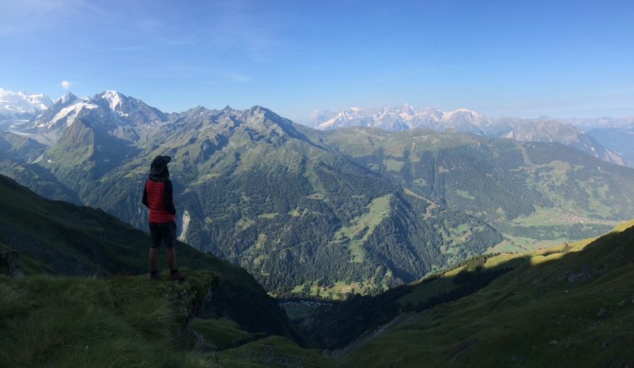 Vista del Mont Blanc desde el camino de chamois